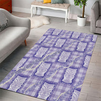 Aloha Hawaii Tiki Palaka Motifs Area Rug Honohono Lei Purple Elegant Vibes