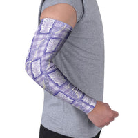 Aloha Hawaii Tiki Palaka Motifs Arm Sleeves Honohono Lei Purple Elegant Vibes