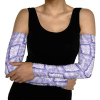 Aloha Hawaii Tiki Palaka Motifs Arm Sleeves Honohono Lei Purple Elegant Vibes