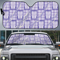 Aloha Hawaii Tiki Palaka Motifs Auto Sun Shade Honohono Lei Purple Elegant Vibes