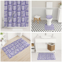 Aloha Hawaii Tiki Palaka Motifs Bathroom Set Honohono Lei Purple Elegant Vibes