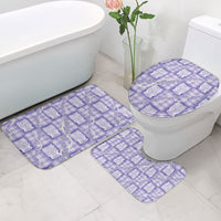 Aloha Hawaii Tiki Palaka Motifs Bathroom Set Honohono Lei Purple Elegant Vibes