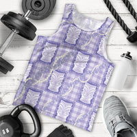 Aloha Hawaii Tiki Palaka Motifs Men Tank Top Honohono Lei Purple Elegant Vibes
