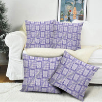 Aloha Hawaii Tiki Palaka Motifs Pillow Cover Honohono Lei Purple Elegant Vibes