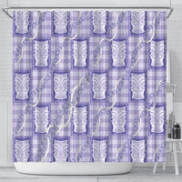 Aloha Hawaii Tiki Palaka Motifs Shower Curtain Honohono Lei Purple Elegant Vibes
