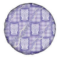 Aloha Hawaii Tiki Palaka Motifs Spare Tire Cover Honohono Lei Purple Elegant Vibes