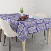 Aloha Hawaii Tiki Palaka Motifs Tablecloth Honohono Lei Purple Elegant Vibes