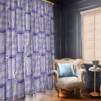 Aloha Hawaii Tiki Palaka Motifs Window Curtain Honohono Lei Purple Elegant Vibes