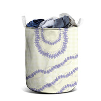 Hawaii Honohono Palaka Motifs Laundry Basket Hawaiian Orchid Lei