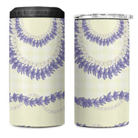 Hawaii Honohono Palaka Motifs 4 in 1 Can Cooler Tumbler Hawaiian Orchid Lei