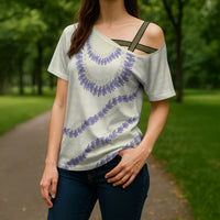 Hawaii Honohono Palaka Motifs Cross Shoulder Shirt Hawaiian Orchid Lei