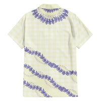 Hawaii Honohono Palaka Motifs Family Matching Short Sleeve Bodycon Dress and Hawaiian Shirt Hawaiian Orchid Lei
