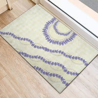Hawaii Honohono Palaka Motifs Rubber Doormat Hawaiian Orchid Lei