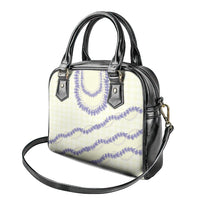 Hawaii Honohono Palaka Motifs Shoulder Handbag Hawaiian Orchid Lei