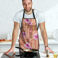 Orange Hawaii Hibiscus With Tropical Flowers Motifs Apron - Polynesian Pride