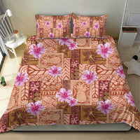 Orange Hawaii Hibiscus With Tropical Flowers Motifs Bedding Set - Polynesian Pride
