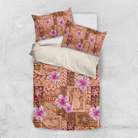 Orange Hawaii Hibiscus With Tropical Flowers Motifs Bedding Set - Polynesian Pride