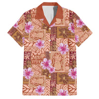 Orange Hawaii Hibiscus With Tropical Flowers Motifs Family Matching Summer Maxi Dress and Hawaiian Shirt - Polynesian Pride