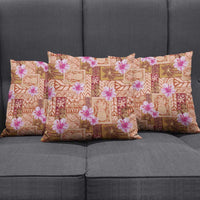 Orange Hawaii Hibiscus With Tropical Flowers Motifs Pillow Cover - Polynesian Pride