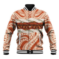 Aloha Hawaii Mikioi Lei Baseball Jacket Beige Tropical Flower Pattern - Polynesian Pride