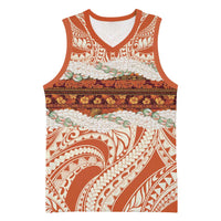 Aloha Hawaii Mikioi Lei Basketball Jersey Beige Tropical Flower Pattern - Polynesian Pride