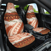 Aloha Hawaii Mikioi Lei Car Seat Cover Beige Tropical Flower Pattern - Polynesian Pride