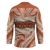 Aloha Hawaii Mikioi Lei Hockey Jersey Beige Tropical Flower Pattern LT14 - Polynesian Pride