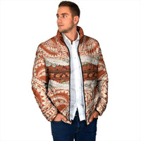 Aloha Hawaii Mikioi Lei Padded Jacket Beige Tropical Flower Pattern - Polynesian Pride