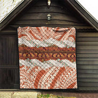 Aloha Hawaii Mikioi Lei Quilt Beige Tropical Flower Pattern - Polynesian Pride