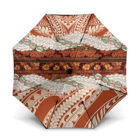 Aloha Hawaii Mikioi Lei Umbrella Beige Tropical Flower Pattern LT14 One Size Folded 11.42 inch Opened Diameter 37.4 inch Beige - Polynesian Pride