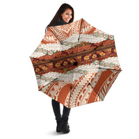 Aloha Hawaii Mikioi Lei Umbrella Beige Tropical Flower Pattern LT14 - Polynesian Pride