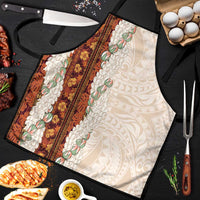 Aloha Hawaii Mikioi Lei Apron Cattail Red Tropical Flower Pattern - Polynesian Pride