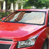 Aloha Hawaii Mikioi Lei Auto Sun Shade Cattail Red Tropical Flower Pattern - Polynesian Pride