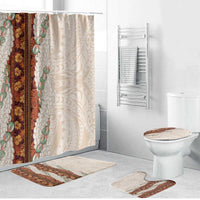 Aloha Hawaii Mikioi Lei Bathroom Set Cattail Red Tropical Flower Pattern - Polynesian Pride