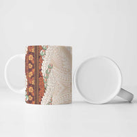 Aloha Hawaii Mikioi Lei Ceramic Mug Cattail Red Tropical Flower Pattern LT14 - Polynesian Pride