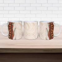 Aloha Hawaii Mikioi Lei Ceramic Mug Cattail Red Tropical Flower Pattern LT14 - Polynesian Pride
