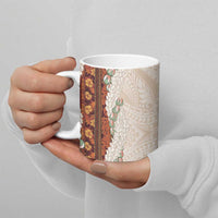 Aloha Hawaii Mikioi Lei Ceramic Mug Cattail Red Tropical Flower Pattern LT14 - Polynesian Pride