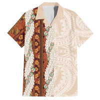 Aloha Hawaii Mikioi Lei Family Matching Summer Maxi Dress and Hawaiian Shirt Cattail Red Tropical Flower Pattern - Polynesian Pride