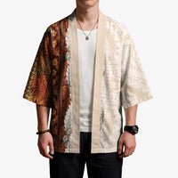 Aloha Hawaii Mikioi Lei Kimono Cattail Red Tropical Flower Pattern - Polynesian Pride