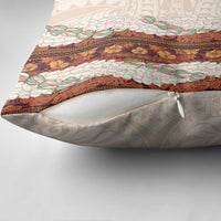 Aloha Hawaii Mikioi Lei Pillow Cover Cattail Red Tropical Flower Pattern - Polynesian Pride