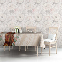 Aloha Hawaii Mikioi Lei Tablecloth Cattail Red Tropical Flower Pattern - Polynesian Pride