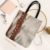 Aloha Hawaii Mikioi Lei Tote Bag Cattail Red Tropical Flower Pattern - Polynesian Pride