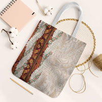 Aloha Hawaii Mikioi Lei Tote Bag Cattail Red Tropical Flower Pattern - Polynesian Pride