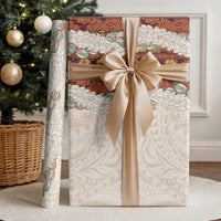 Aloha Hawaii Mikioi Lei Wrapping Paper Cattail Red Tropical Flower Pattern - Polynesian Pride