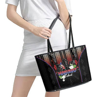 Mabuhay Philippines Festival Leather Tote Bag Filipino Map Sampaguita Igorot Pattern LT14 - Polynesian Pride