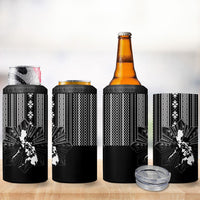 Mabuhay Philippines Festival 4 in 1 Can Cooler Tumbler Filipino Map Black White Igorot Pattern LT14 - Polynesian Pride