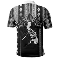 Mabuhay Philippines Festival Polo Shirt Filipino Map Black White Igorot Pattern LT14 - Polynesian Pride