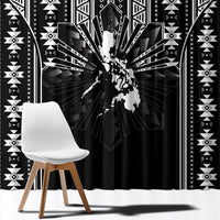 Mabuhay Philippines Festival Window Curtain Filipino Map Black White Igorot Pattern LT14 - Polynesian Pride