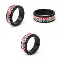 New Zealand Mangopare Kowhaiwhai Motif Spinner Ring LT14 - Polynesian Pride