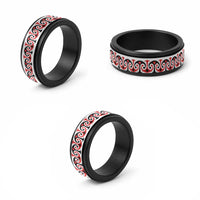 New Zealand Ngutu Kaka Kowhaiwhai Motif Spinner Ring - Polynesian Pride